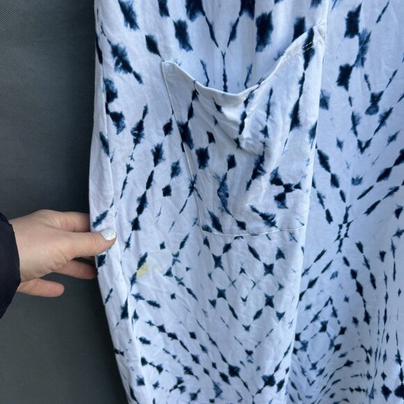 Pure J. Jill Tie Dyed Blue White Size Large Long Dress Sleeveless Lightweight - Picture 3 of 6